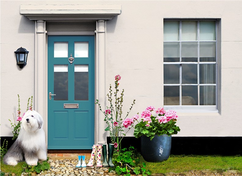 Dulux Weathershield Smooth Masonry Teal Front Door